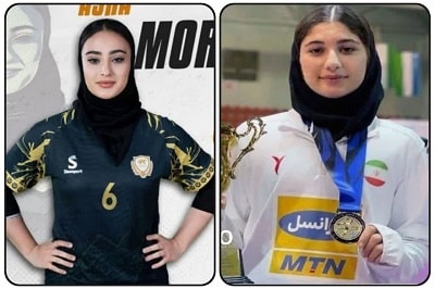 نگین رحمانی و اسرا مرادی هندبال کردستان